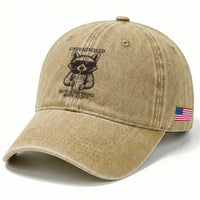 Undiagnosed But Something Aint Right Washed Cotton Baseball Cap Funny Racoon Saying