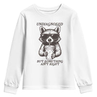 Undiagnosed But Something Aint Right Youth Sweatshirt Funny Racoon Saying - Wonder Print Shop