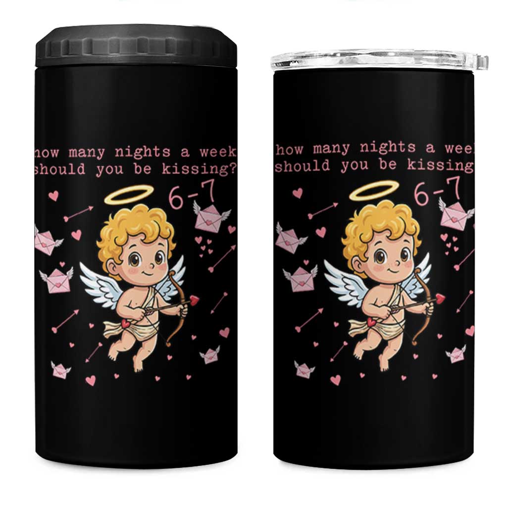 67 Valentine Meme 4 in 1 Can Cooler Tumbler Funny Six Seven Cupid Saying - Wonder Print Shop