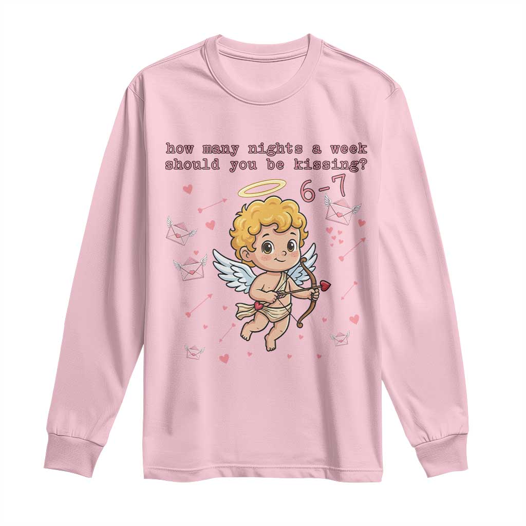 67 Valentine Meme Long Sleeve Shirt Funny Six Seven Cupid Saying - Wonder Print Shop