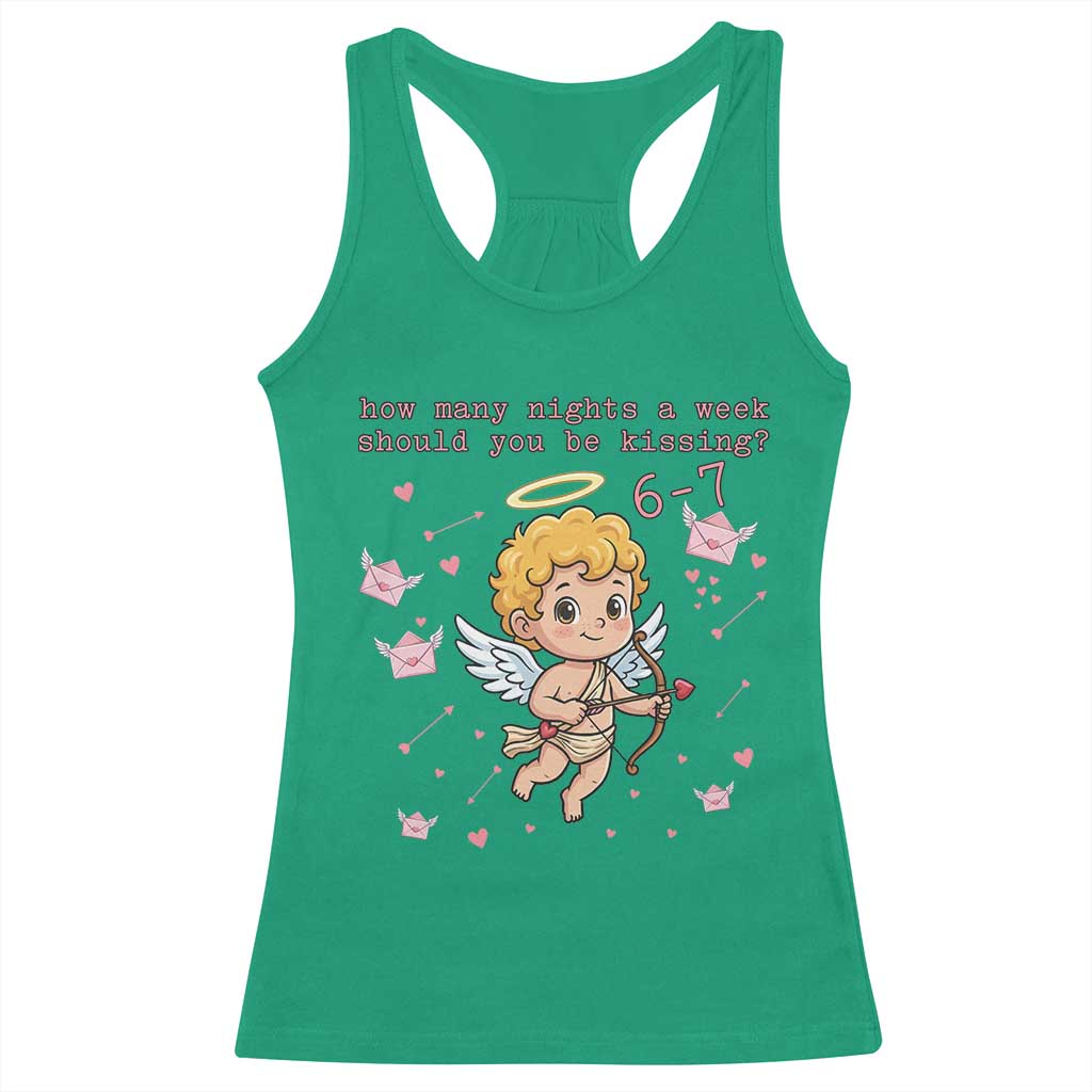 67 Valentine Meme Racerback Tank Top Funny Six Seven Cupid Saying - Wonder Print Shop