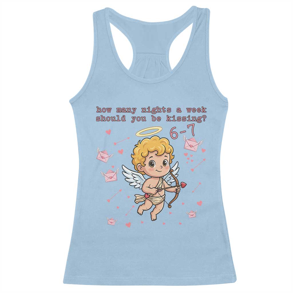 67 Valentine Meme Racerback Tank Top Funny Six Seven Cupid Saying - Wonder Print Shop