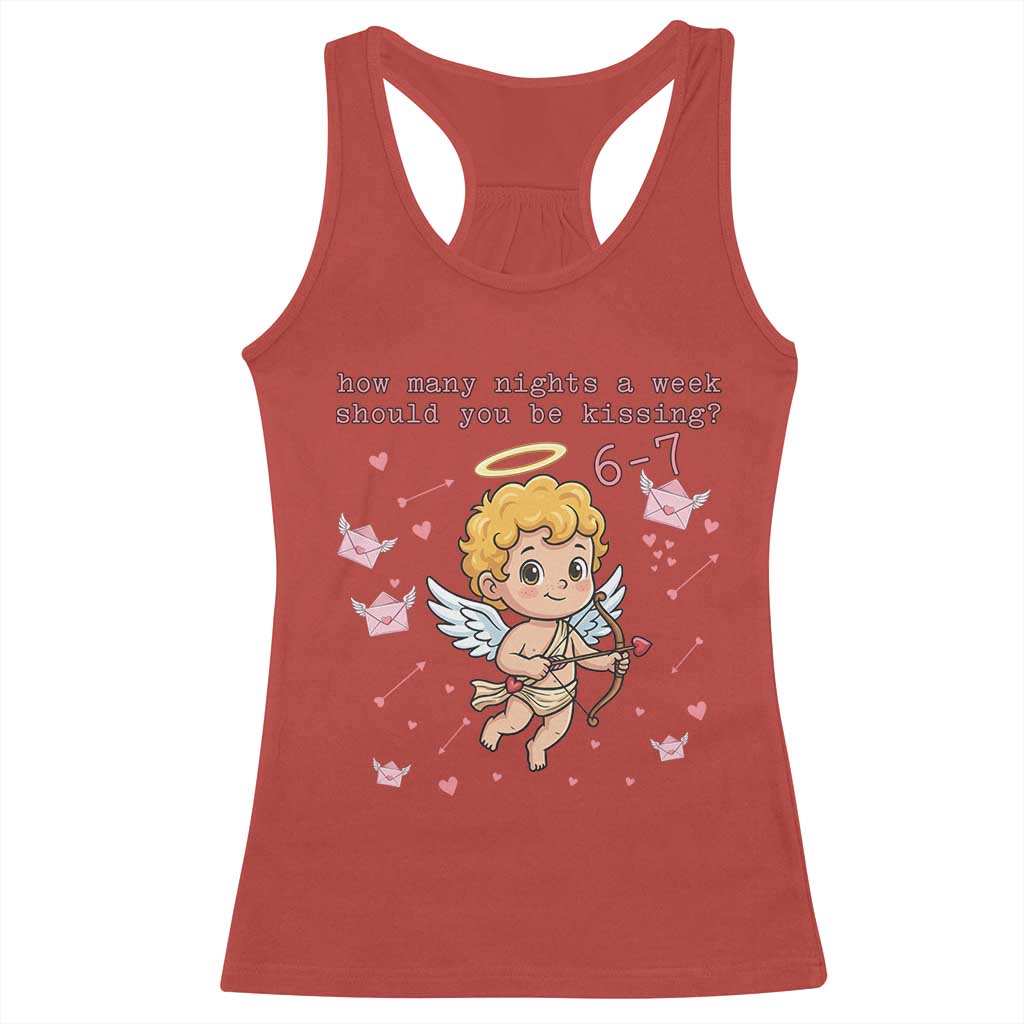67 Valentine Meme Racerback Tank Top Funny Six Seven Cupid Saying - Wonder Print Shop