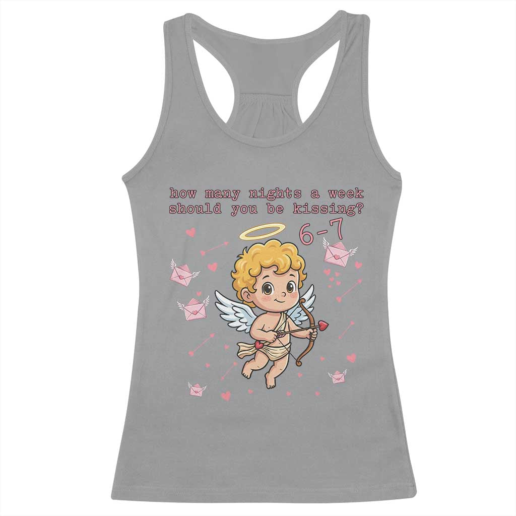 67 Valentine Meme Racerback Tank Top Funny Six Seven Cupid Saying - Wonder Print Shop
