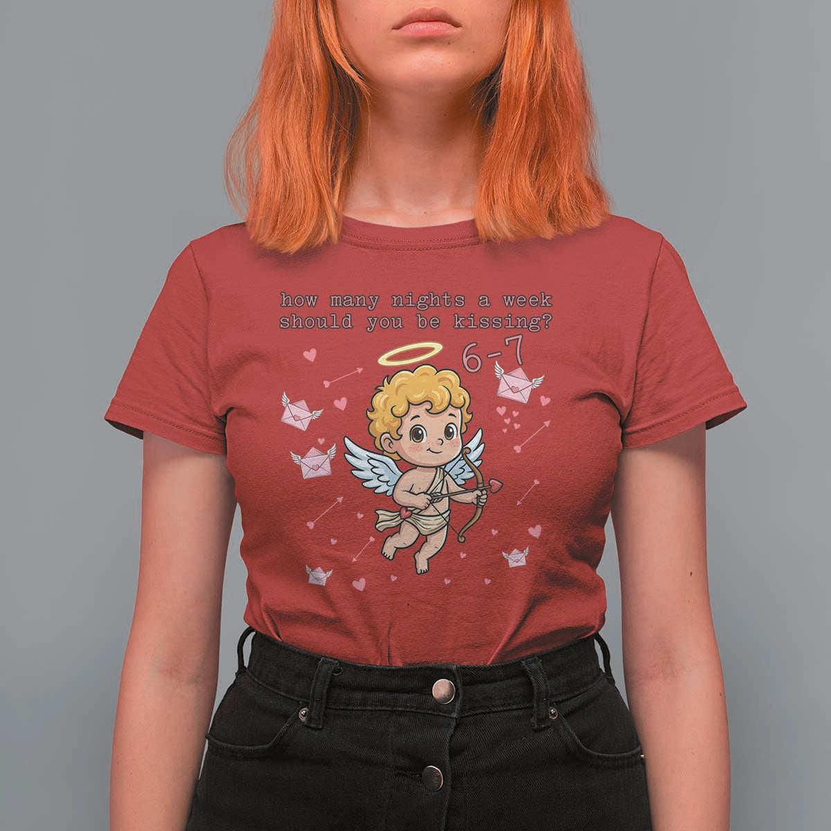 67 Valentine Meme T Shirt For Women Funny Six Seven Cupid Saying - Wonder Print Shop