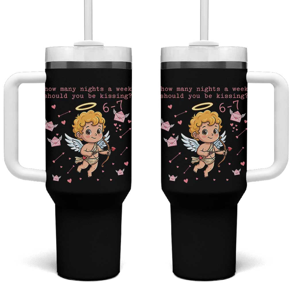 67 Valentine Meme Tumbler With Handle Funny Six Seven Cupid Saying - Wonder Print Shop