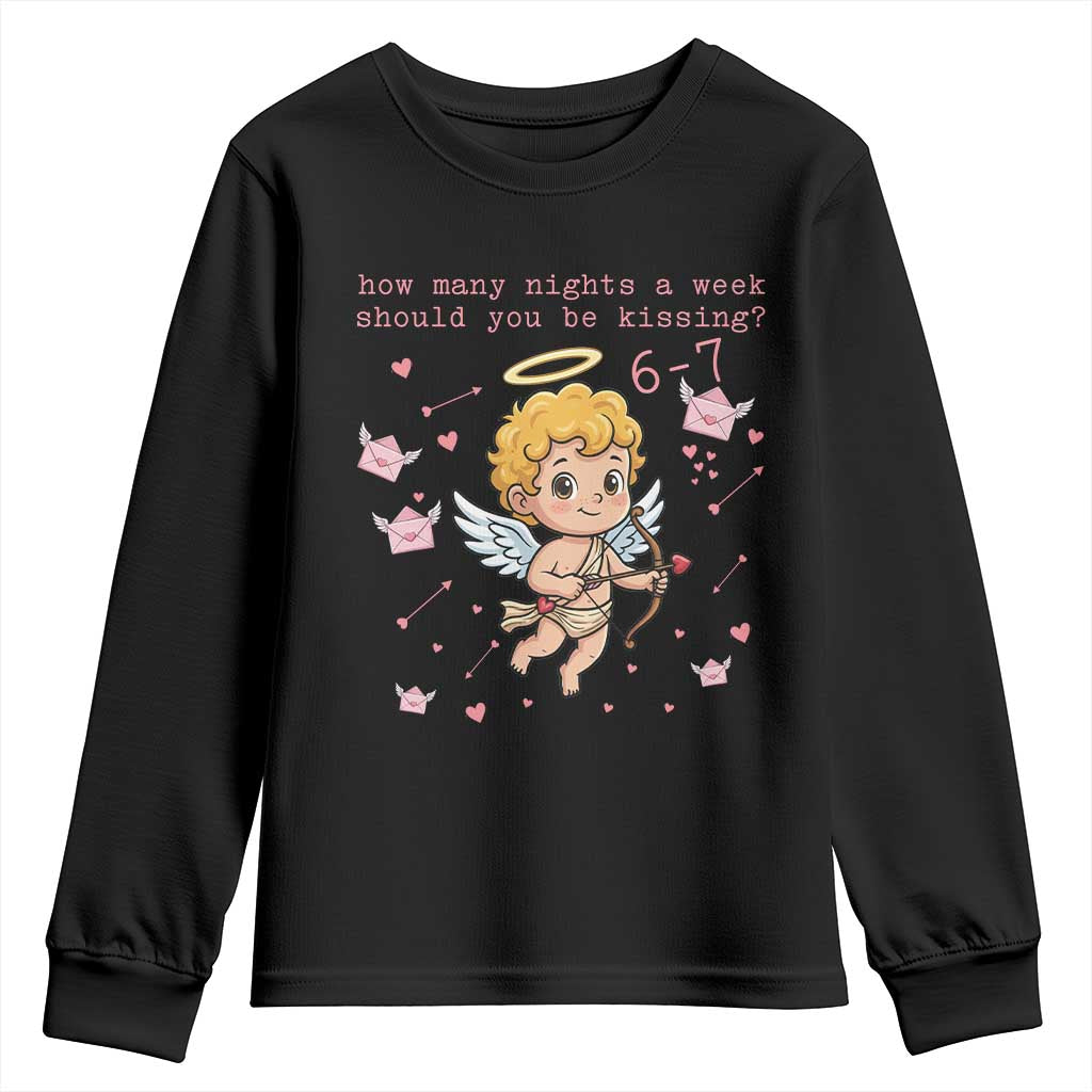 67 Valentine Meme Youth Sweatshirt Funny Six Seven Cupid Saying - Wonder Print Shop