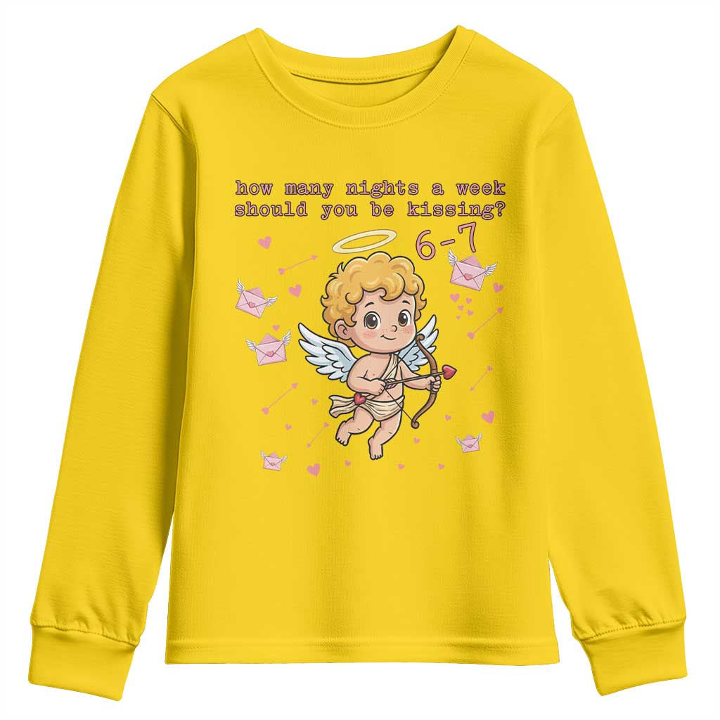 67 Valentine Meme Youth Sweatshirt Funny Six Seven Cupid Saying - Wonder Print Shop