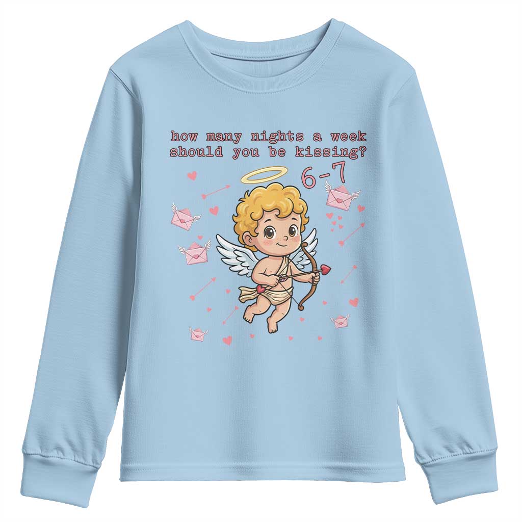 67 Valentine Meme Youth Sweatshirt Funny Six Seven Cupid Saying - Wonder Print Shop