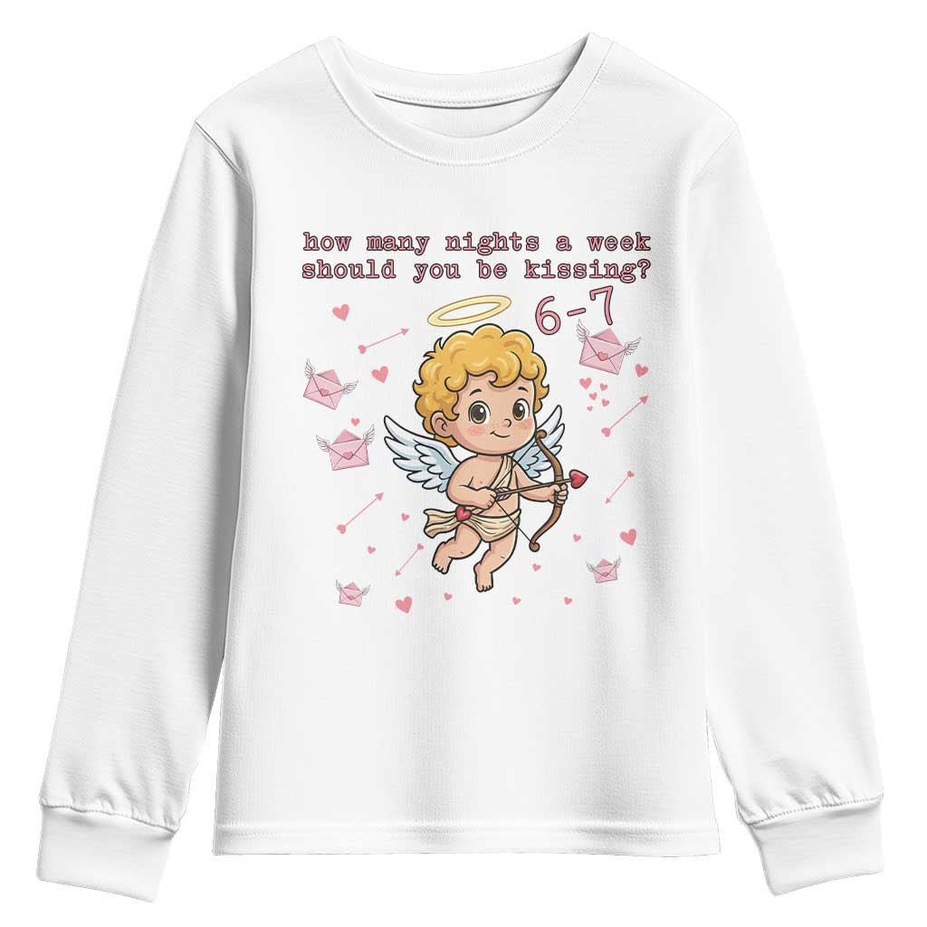 67 Valentine Meme Youth Sweatshirt Funny Six Seven Cupid Saying - Wonder Print Shop