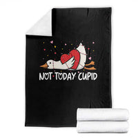 Silly Goose Valentine Throw Blanket Not Today Cupid - Wonder Print Shop
