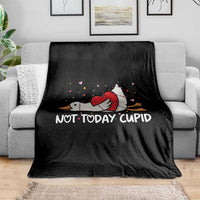 Silly Goose Valentine Throw Blanket Not Today Cupid - Wonder Print Shop