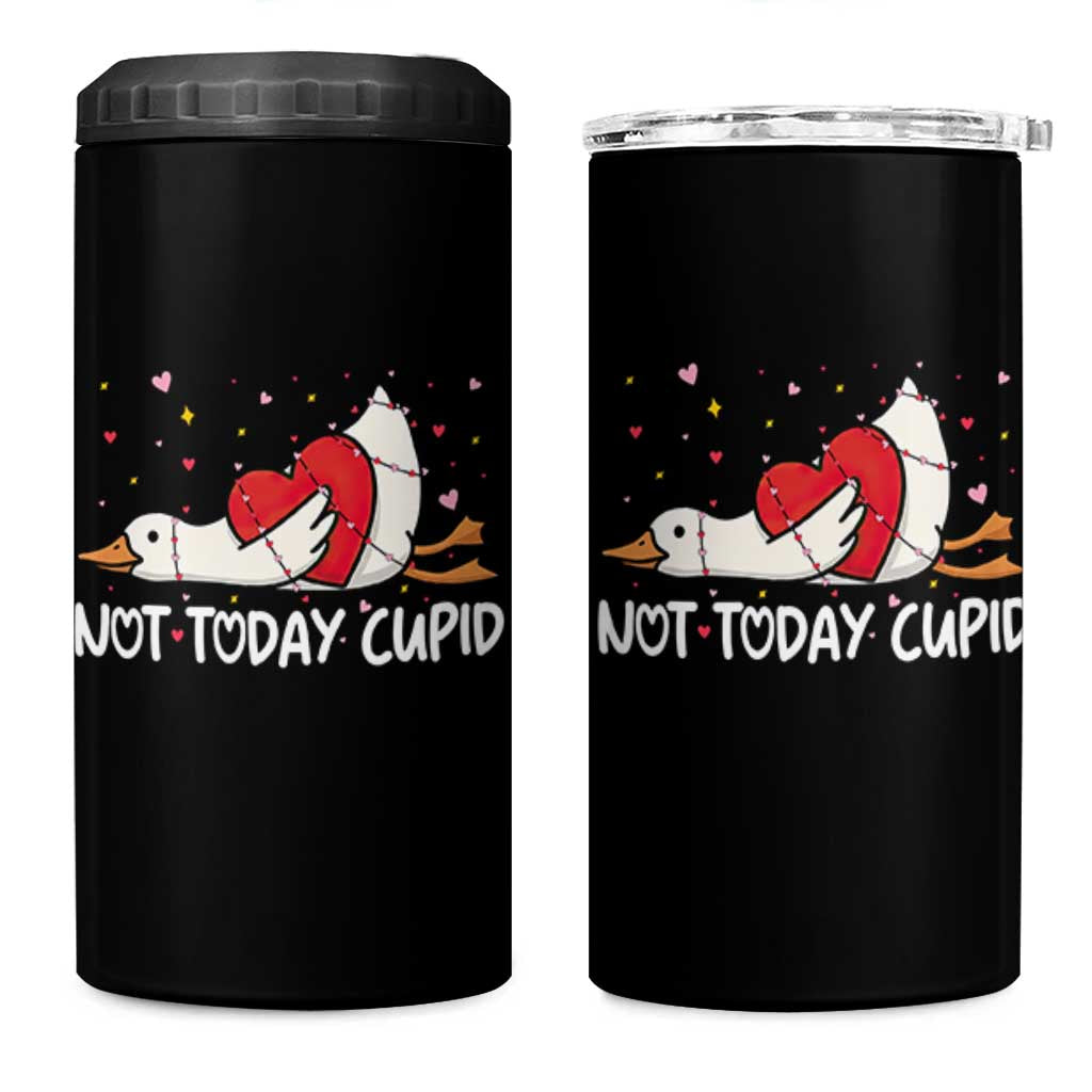 Silly Goose Valentine 4 in 1 Can Cooler Tumbler Not Today Cupid - Wonder Print Shop