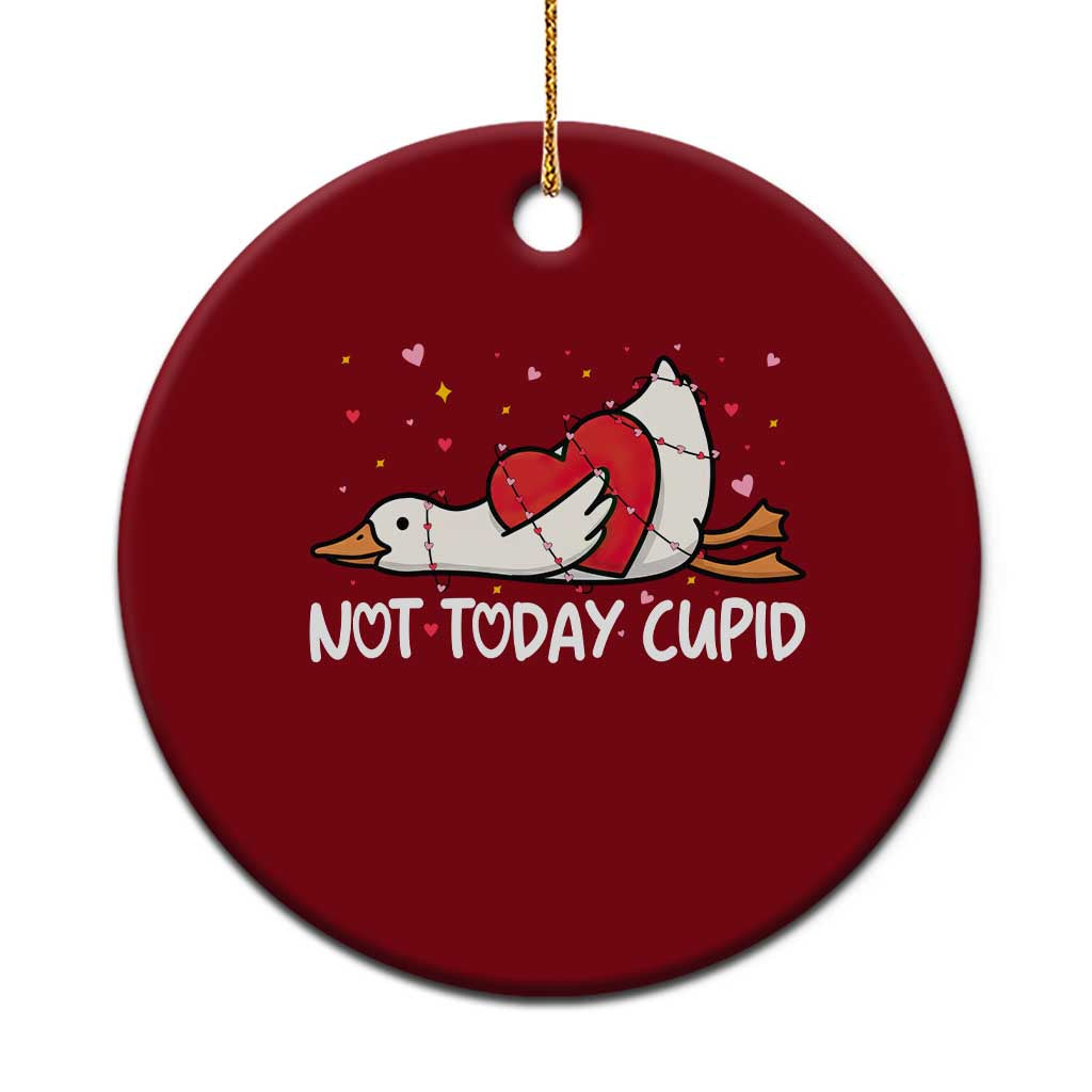 Silly Goose Valentine Ceramic Ornament Not Today Cupid - Wonder Print Shop