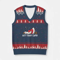 Silly Goose Valentine V-Neck Knit Sweater Vest Not Today Cupid - Wonder Print Shop