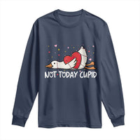 Silly Goose Valentine Long Sleeve Shirt Not Today Cupid - Wonder Print Shop