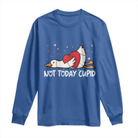 Silly Goose Valentine Long Sleeve Shirt Not Today Cupid - Wonder Print Shop