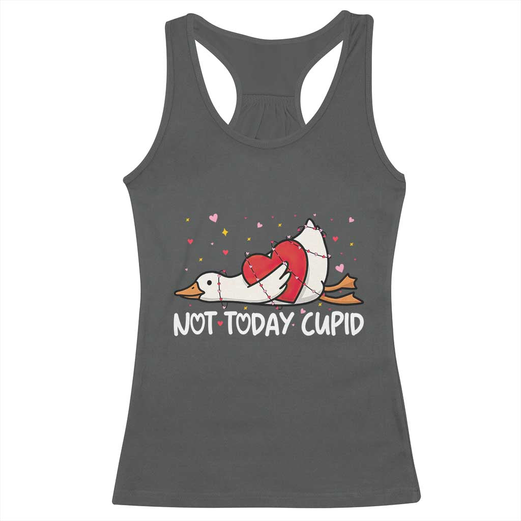 Silly Goose Valentine Racerback Tank Top Not Today Cupid - Wonder Print Shop