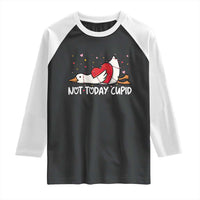 Silly Goose Valentine Raglan Shirt Not Today Cupid - Wonder Print Shop