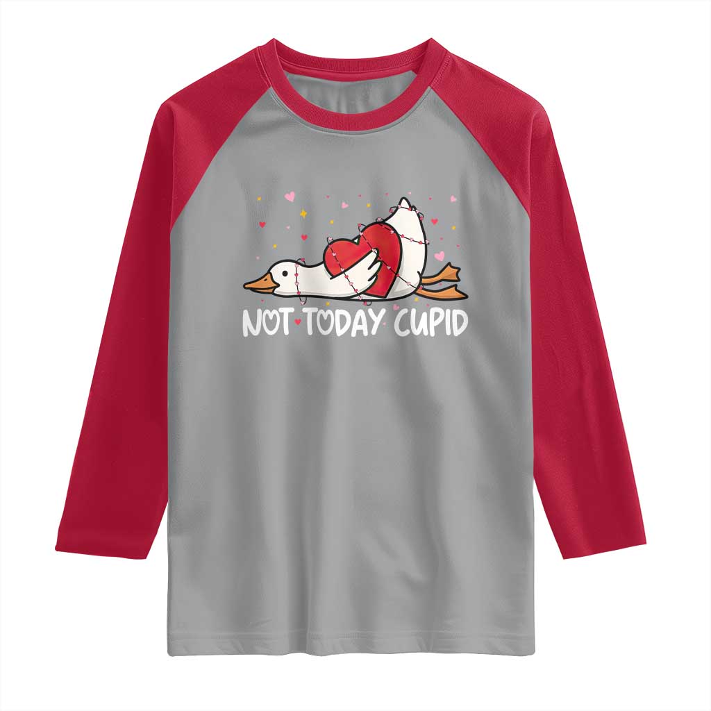 Silly Goose Valentine Raglan Shirt Not Today Cupid - Wonder Print Shop