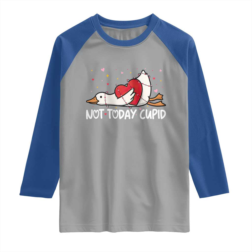 Silly Goose Valentine Raglan Shirt Not Today Cupid - Wonder Print Shop