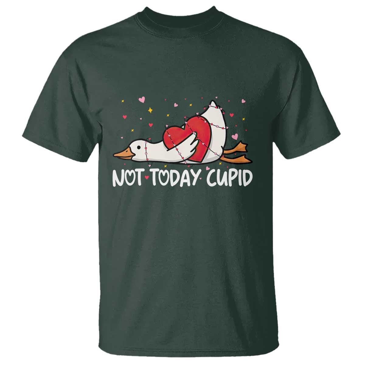 Silly Goose Valentine T Shirt Not Today Cupid - Wonder Print Shop