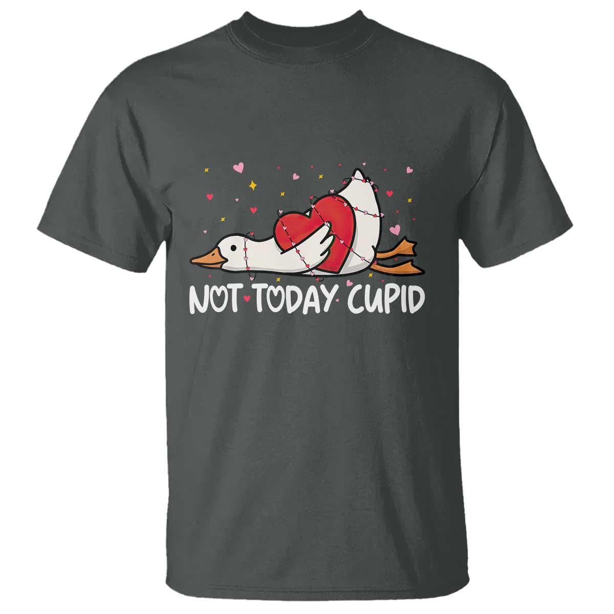 Silly Goose Valentine T Shirt Not Today Cupid - Wonder Print Shop