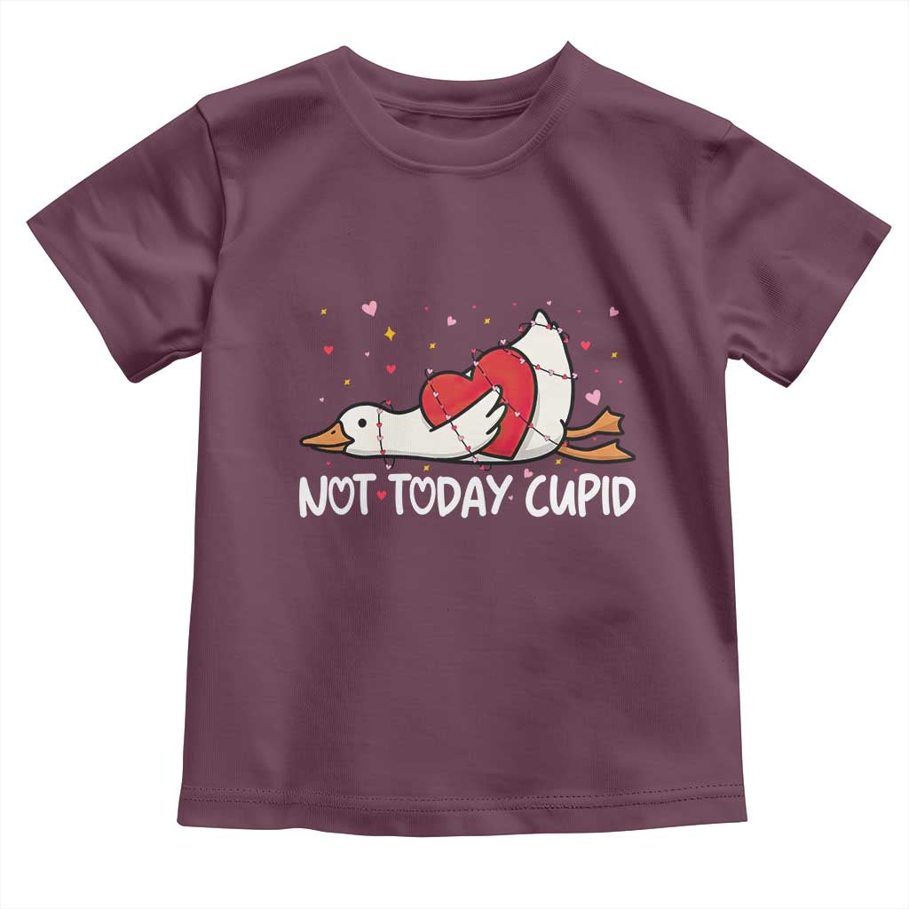 Silly Goose Valentine Toddler T Shirt Not Today Cupid - Wonder Print Shop