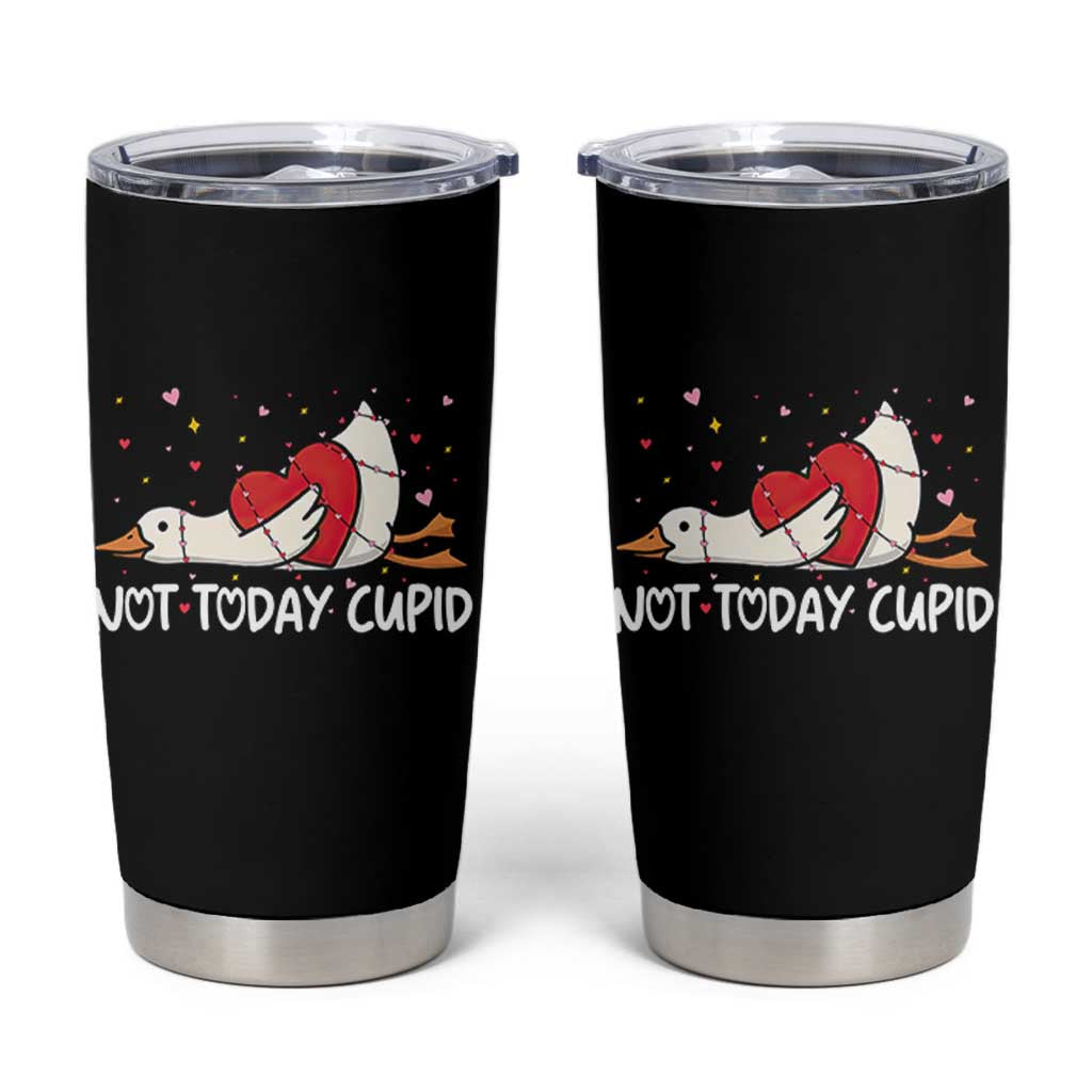 Silly Goose Valentine Tumbler Cup Not Today Cupid - Wonder Print Shop