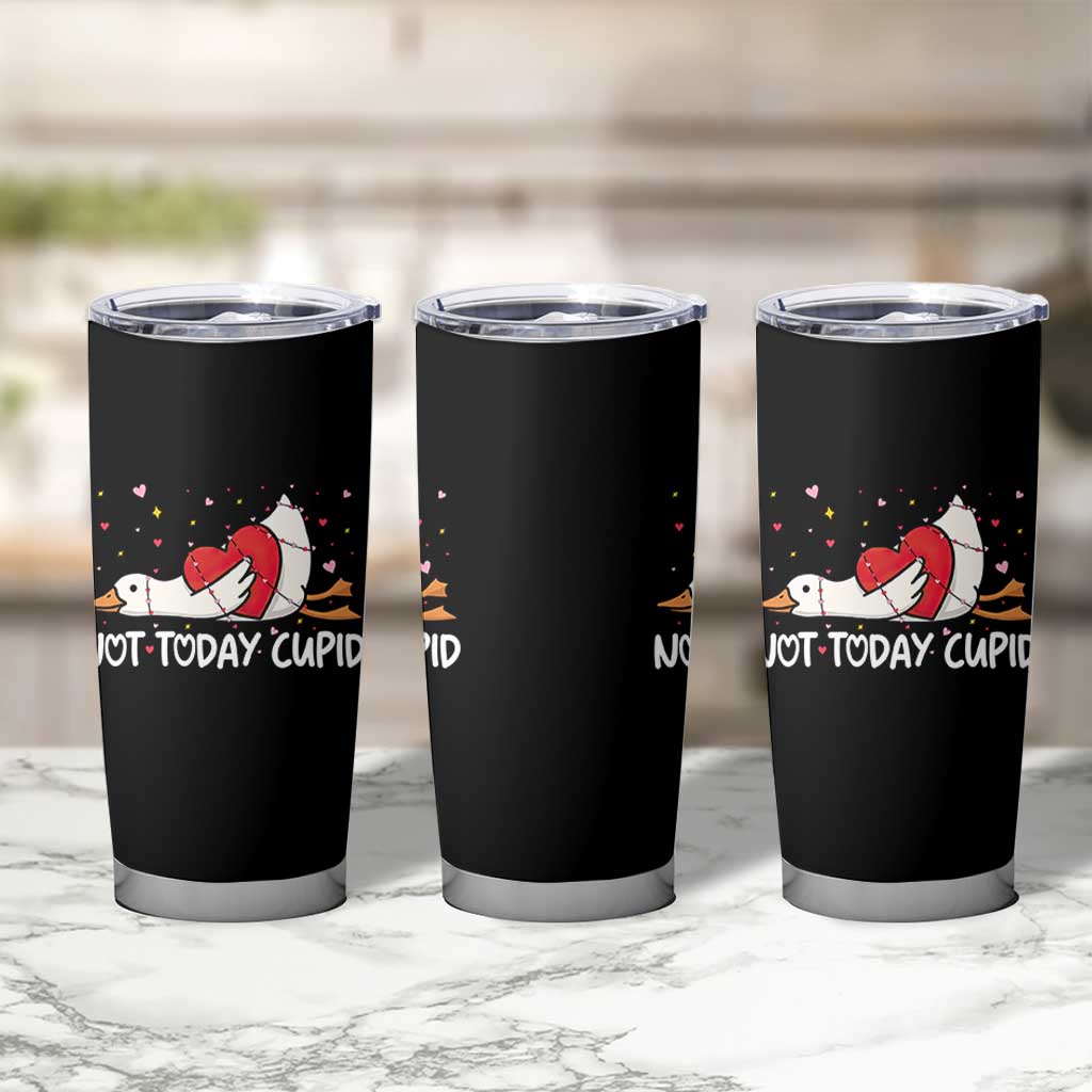 Silly Goose Valentine Tumbler Cup Not Today Cupid - Wonder Print Shop