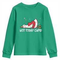 Silly Goose Valentine Youth Sweatshirt Not Today Cupid - Wonder Print Shop