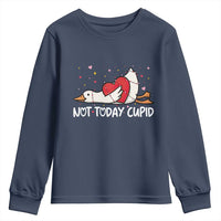 Silly Goose Valentine Youth Sweatshirt Not Today Cupid - Wonder Print Shop