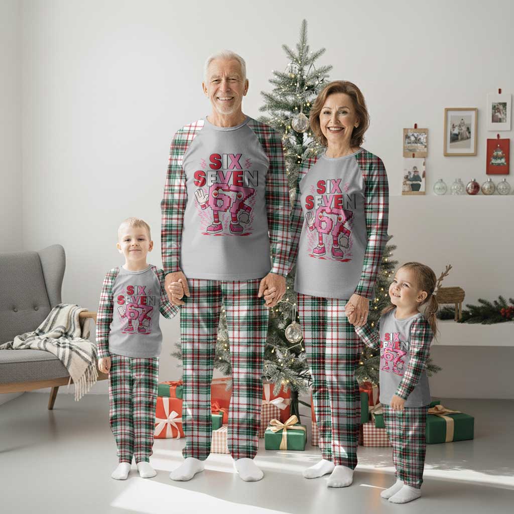 67 Valentines Plaid Pajama Set Funny Six Seven Brainrot Meme