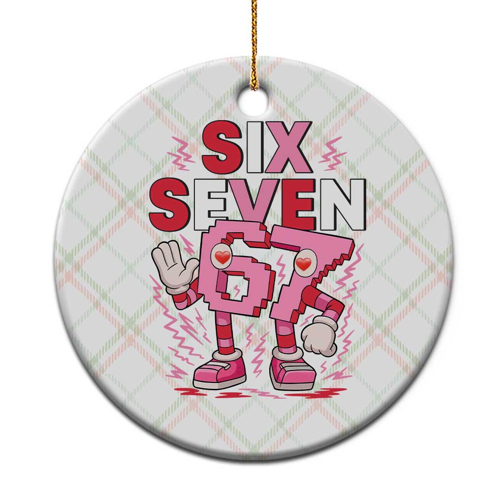 67 Valentines Ceramic Ornament Funny Six Seven Brainrot Meme