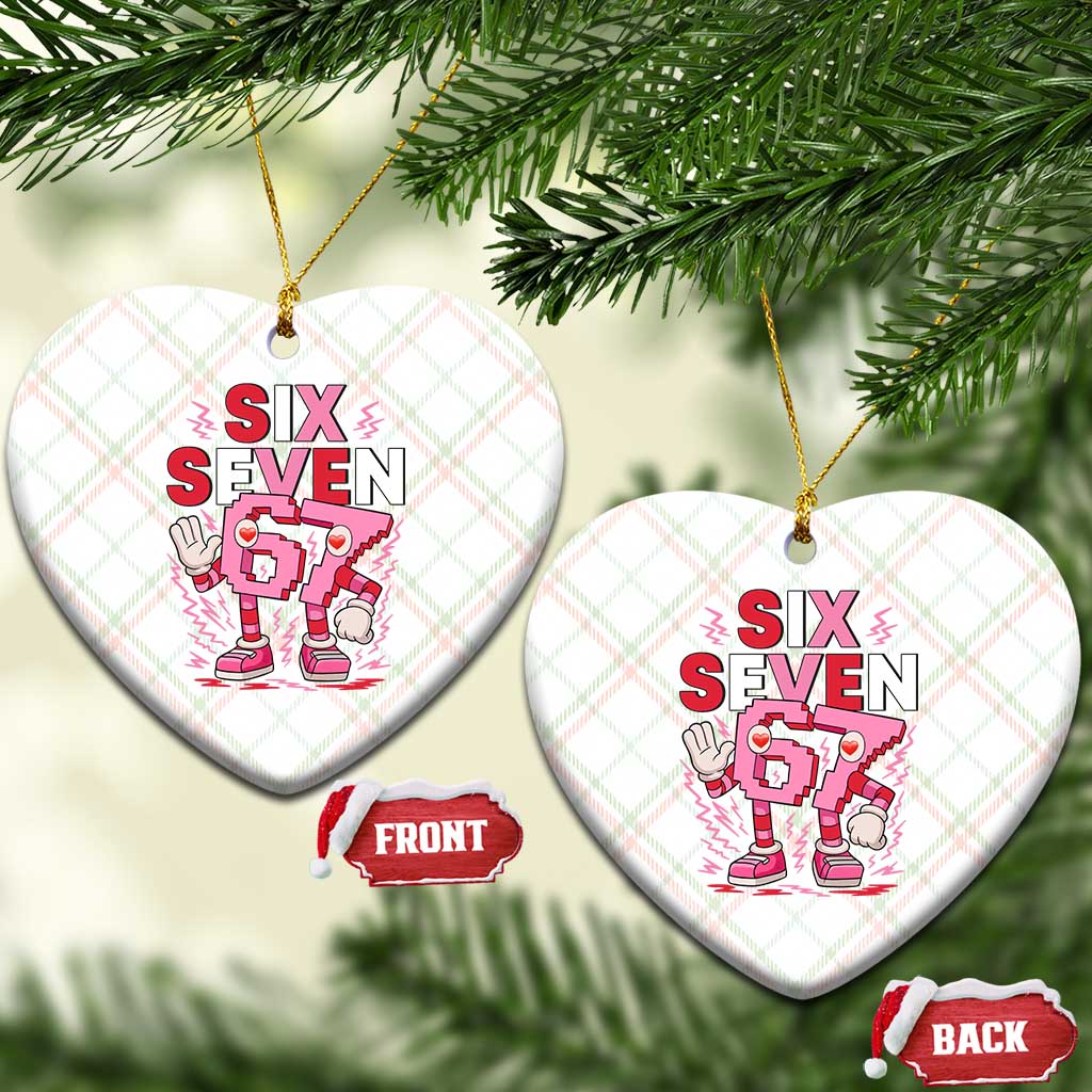 67 Valentines Ceramic Ornament Funny Six Seven Brainrot Meme