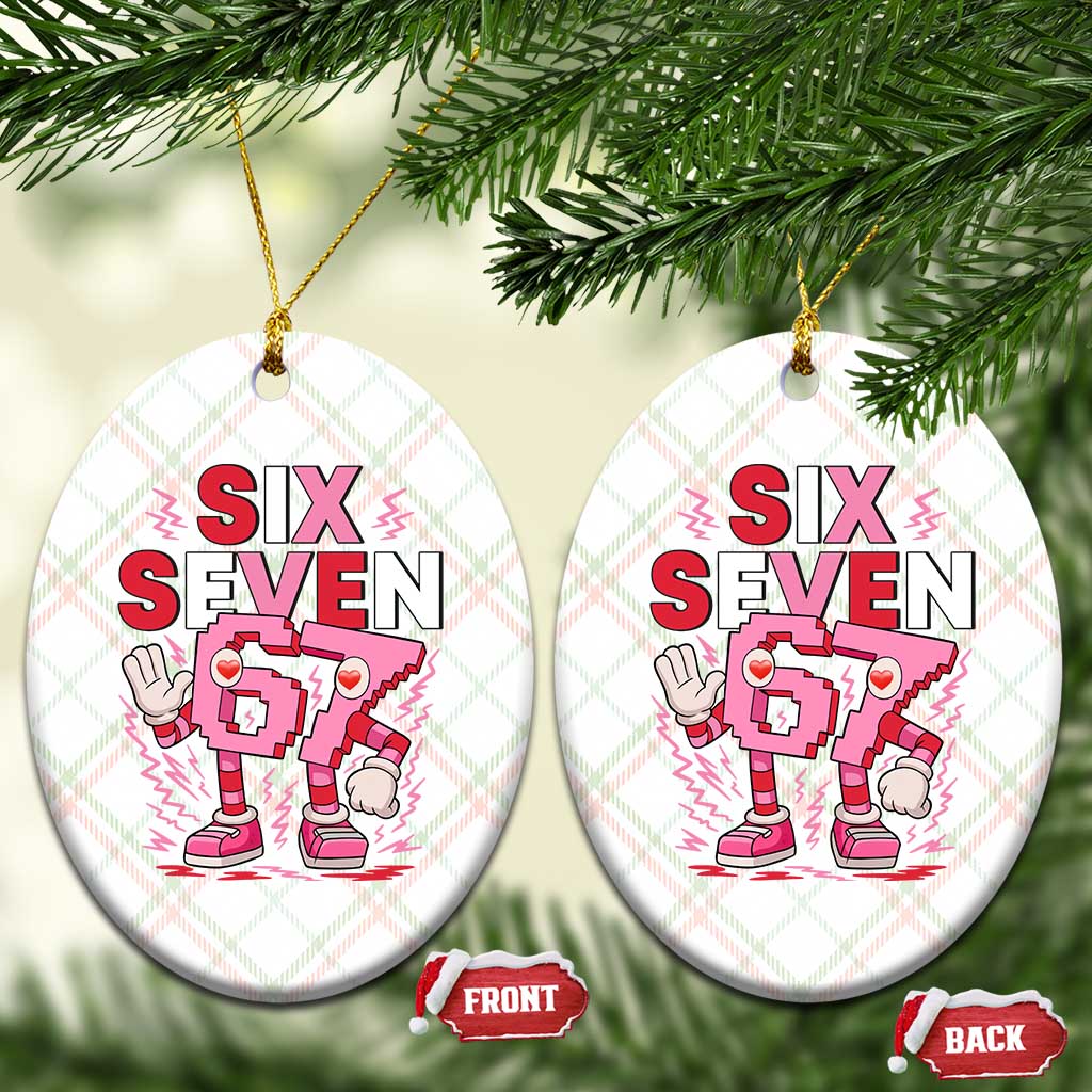 67 Valentines Ceramic Ornament Funny Six Seven Brainrot Meme