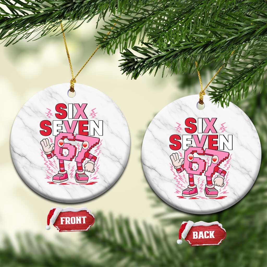67 Valentines Ceramic Ornament Funny Six Seven Brainrot Meme
