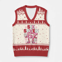 67 Valentines V-Neck Knit Sweater Vest Funny Six Seven Brainrot Meme