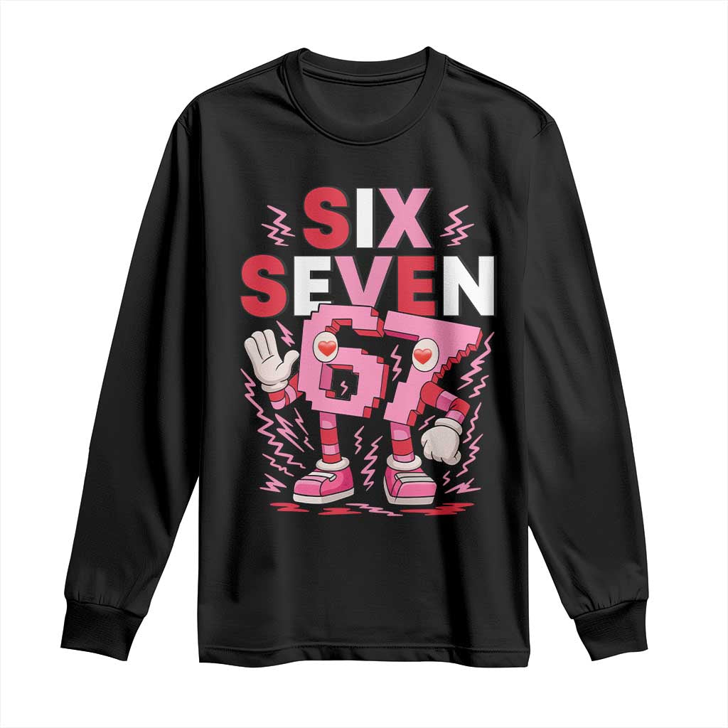 67 Valentines Long Sleeve Shirt Funny Six Seven Brainrot Meme