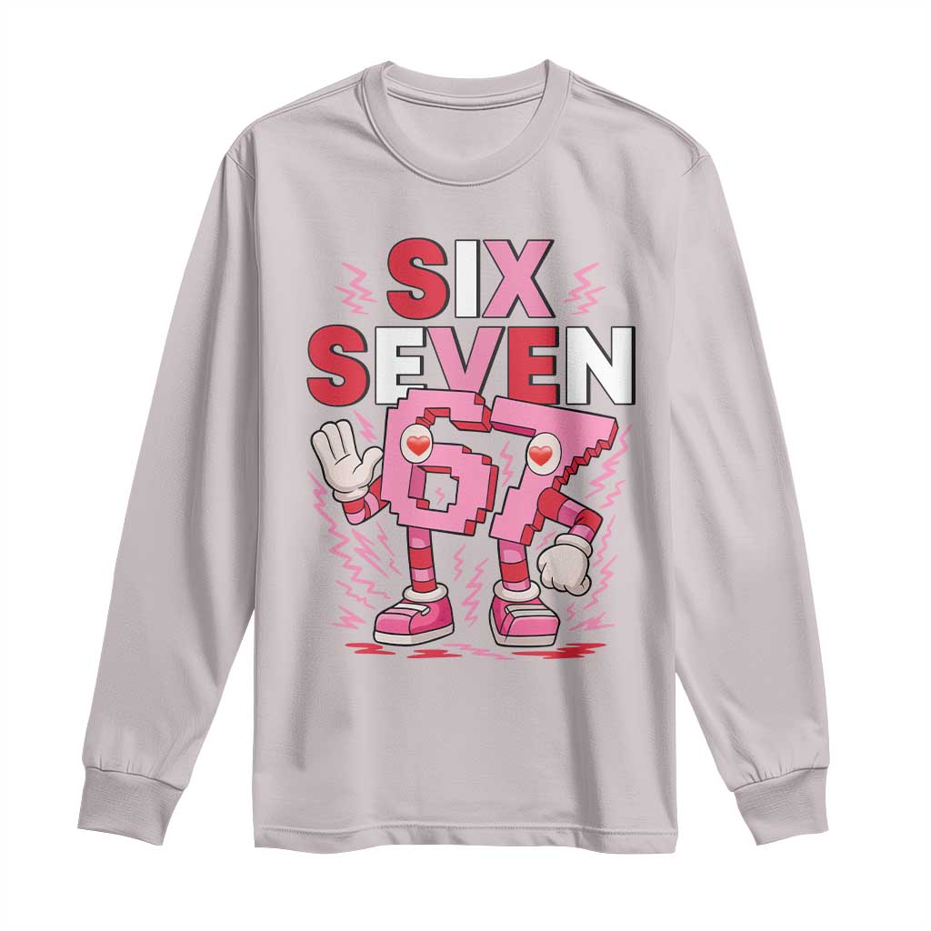 67 Valentines Long Sleeve Shirt Funny Six Seven Brainrot Meme