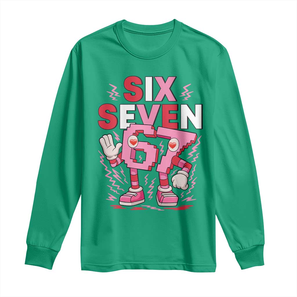 67 Valentines Long Sleeve Shirt Funny Six Seven Brainrot Meme