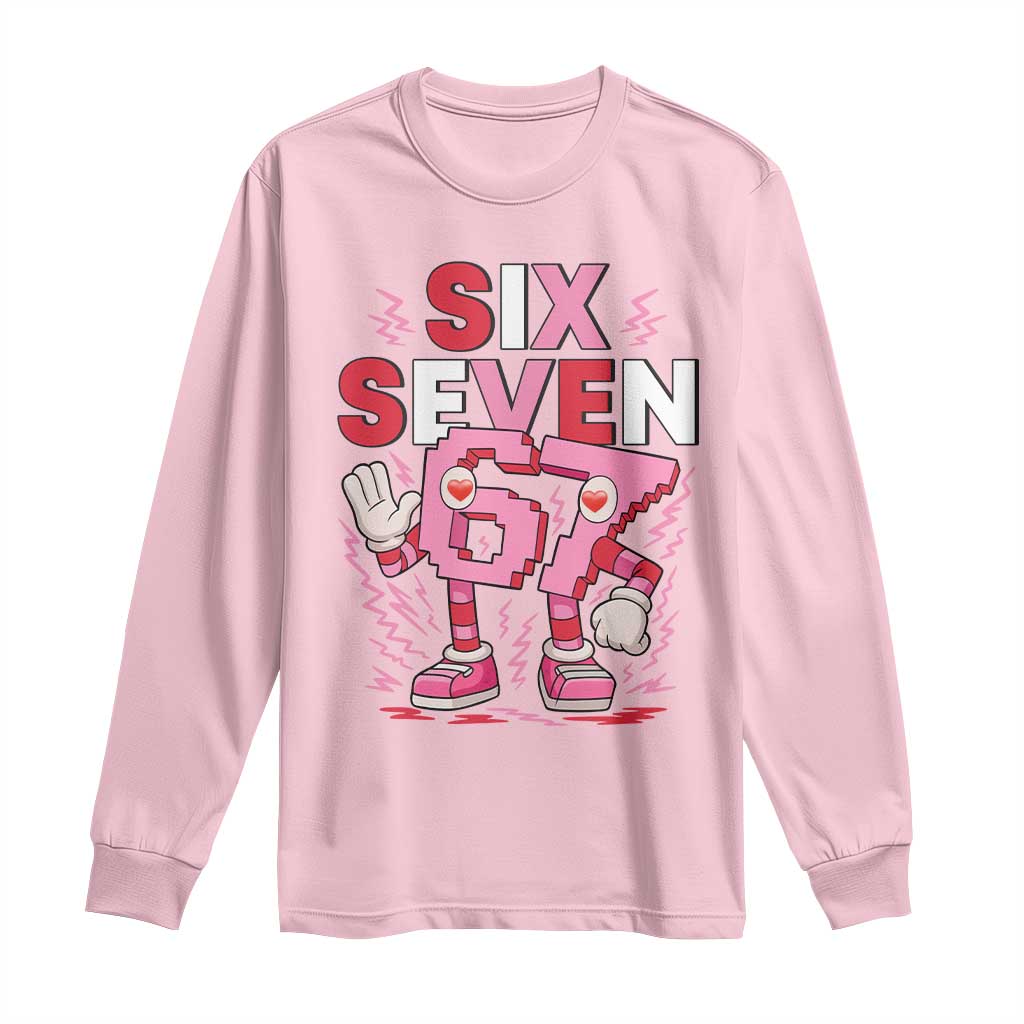 67 Valentines Long Sleeve Shirt Funny Six Seven Brainrot Meme