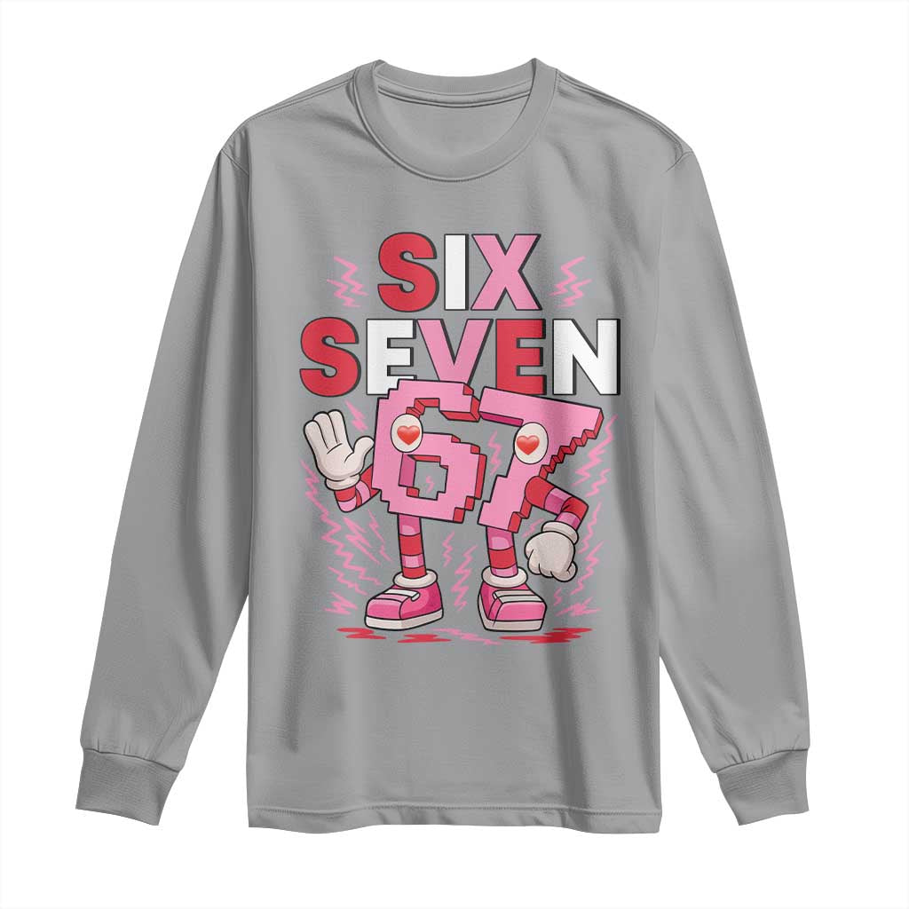 67 Valentines Long Sleeve Shirt Funny Six Seven Brainrot Meme