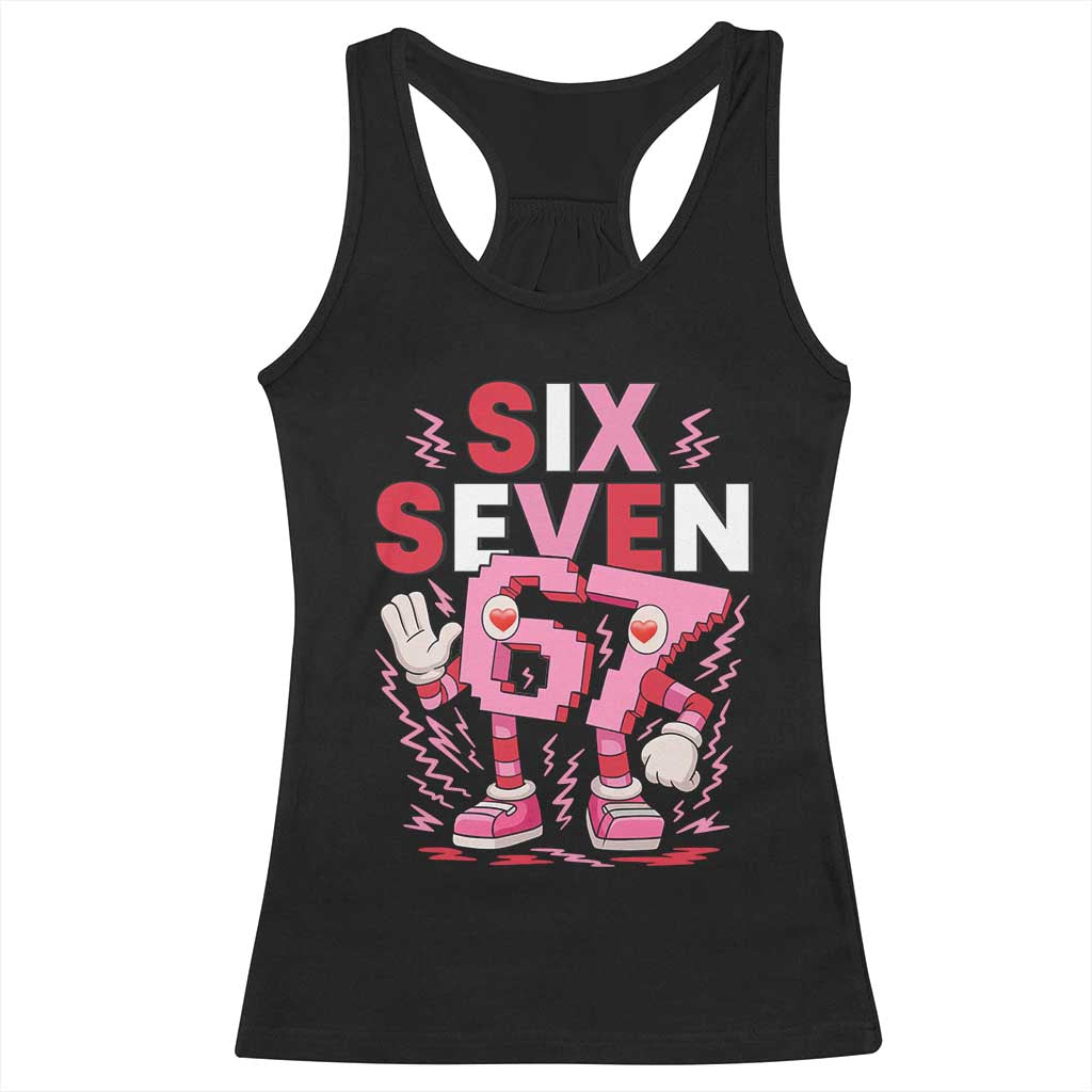 67 Valentines Racerback Tank Top Funny Six Seven Brainrot Meme