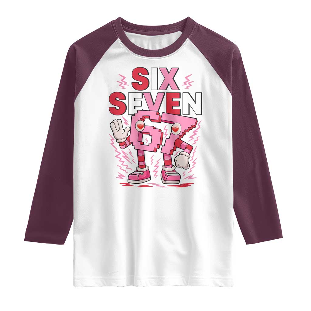 67 Valentines Raglan Shirt Funny Six Seven Brainrot Meme