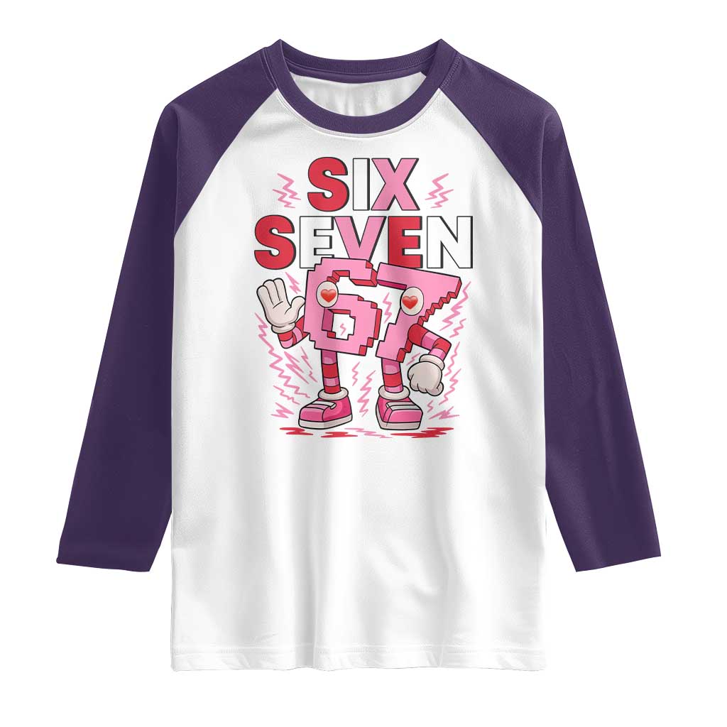 67 Valentines Raglan Shirt Funny Six Seven Brainrot Meme