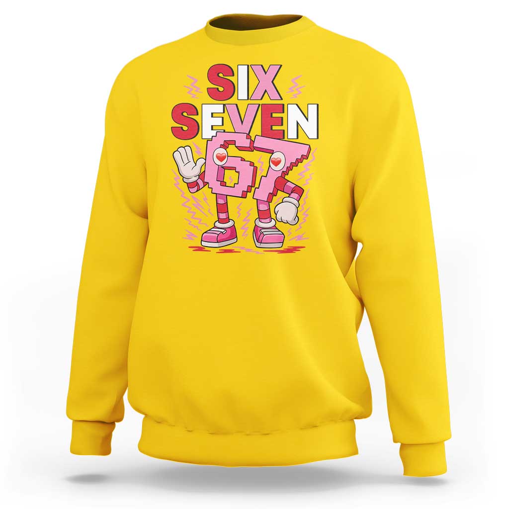 67 Valentines Sweatshirt Funny Six Seven Brainrot Meme