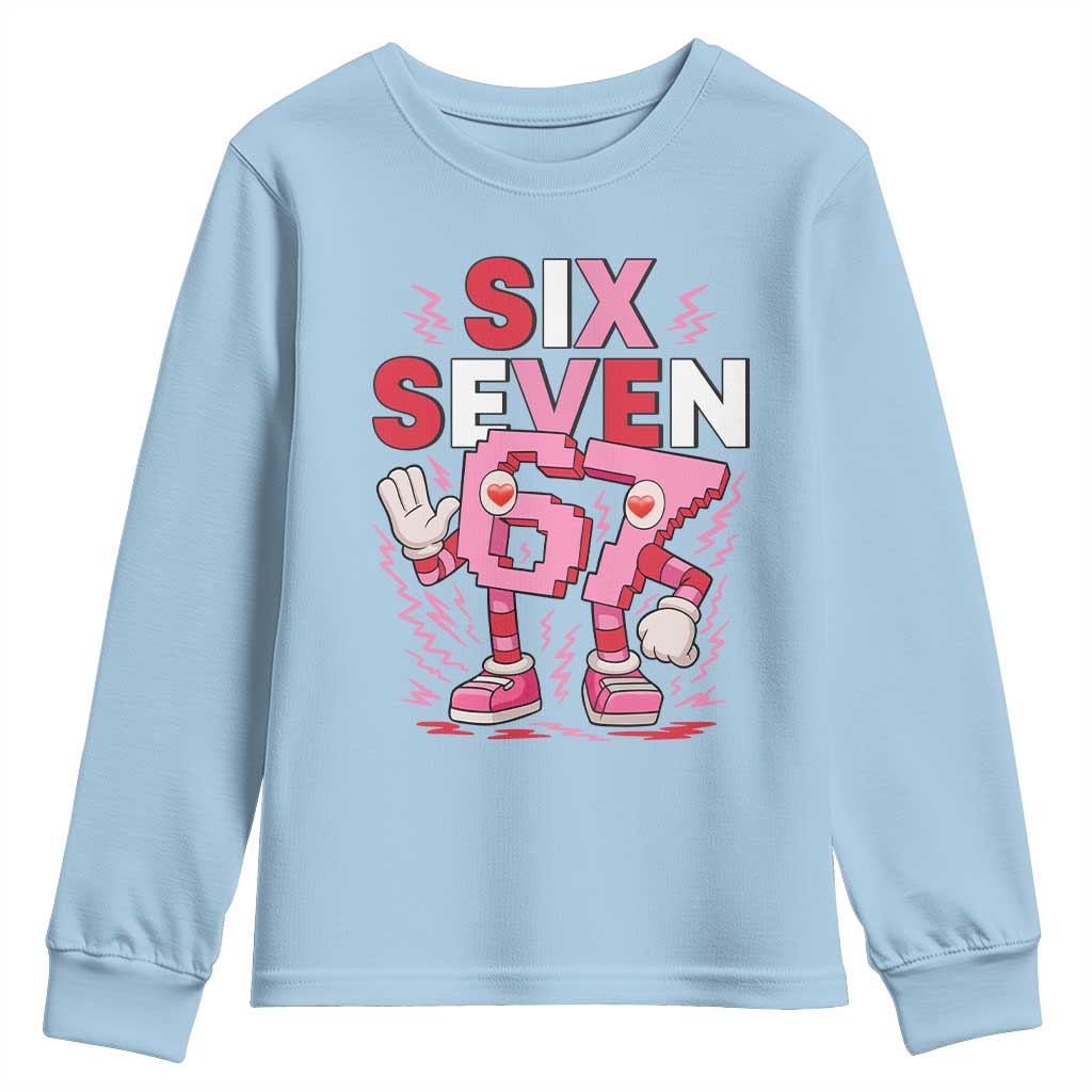 67 Valentines Youth Sweatshirt Funny Six Seven Brainrot Meme