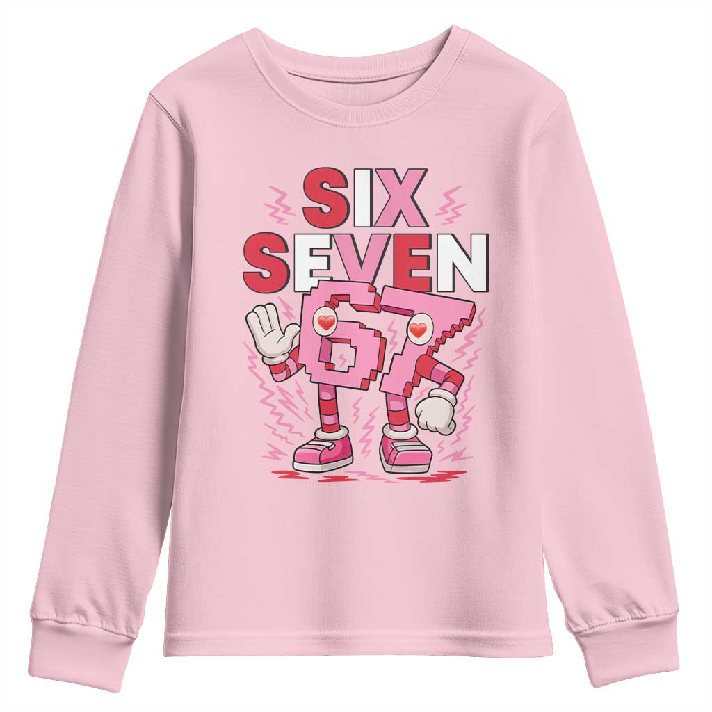 67 Valentines Youth Sweatshirt Funny Six Seven Brainrot Meme
