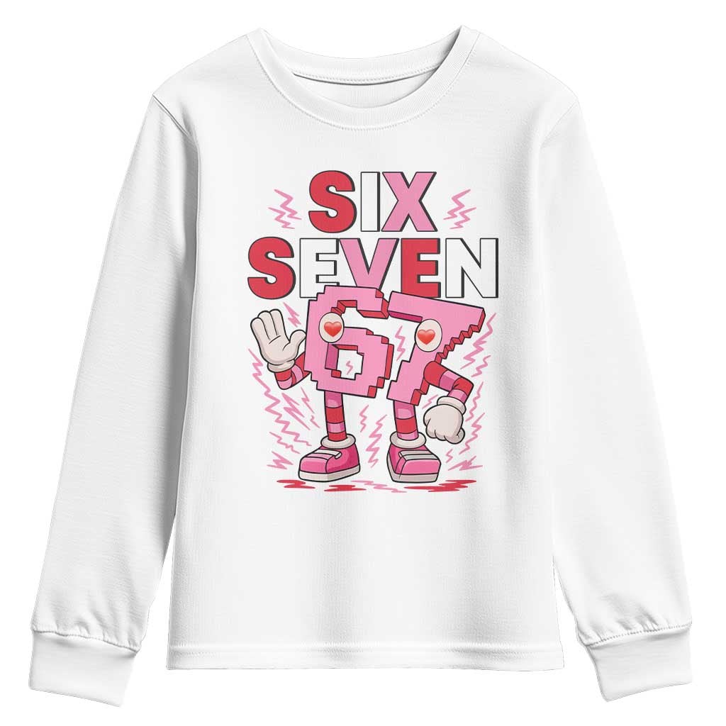 67 Valentines Youth Sweatshirt Funny Six Seven Brainrot Meme